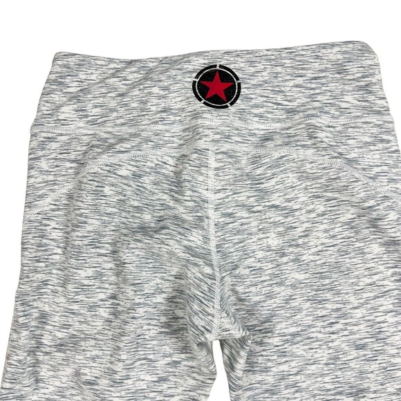 Savage Barbell Heather Grey Workout Gym Athletic Crop Legging Mesh Inset Woman M - Picture 2 of 9